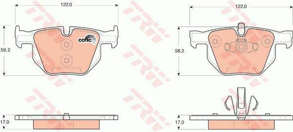 TRW GDB1560 Brake Pad Set, disc brake for BMW