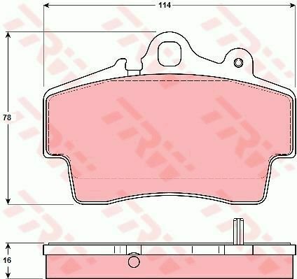TRW GDB1394 Brake Pad Set, disc brake for PORSCHE