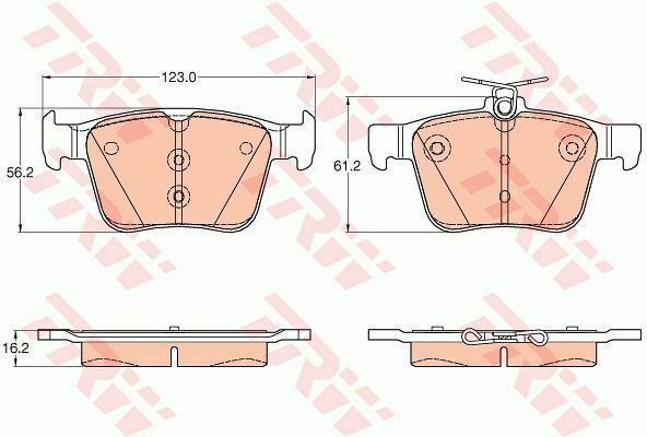 TRW GDB1957 Brake Pad Set, disc brake for AUDI, SEAT, SKODA, VW