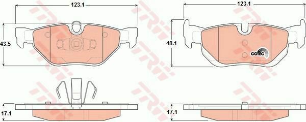 TRW GDB1626 Brake Pad Set, disc brake for BMW