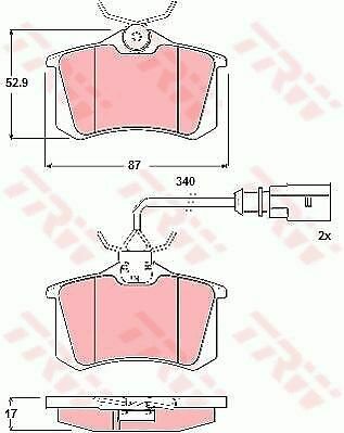 TRW GDB1417 Brake Pad Set, disc brake for AUDI