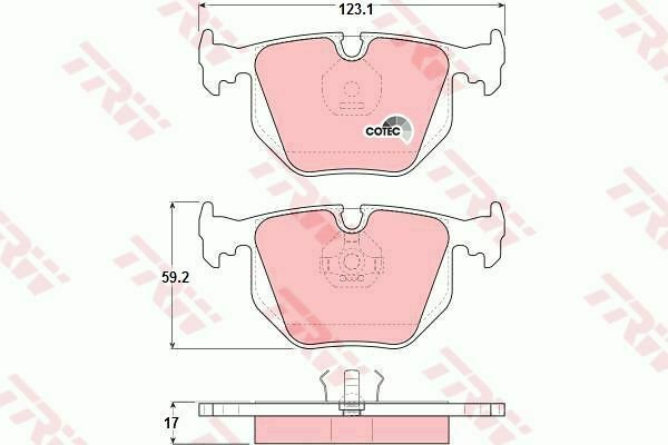 TRW GDB1119 Brake Pad Set, disc brake for BMW, MASERATI, WIESMANN
