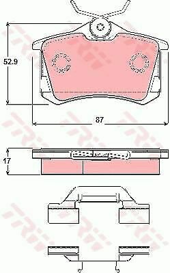TRW GDB1416 Brake Pad Set, disc brake for AUDI, SEAT, SKODA, VW