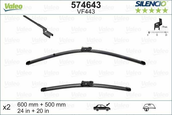 VALEO 574643 Wiper Blade for AUDI, BMW, RENAULT, VW