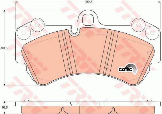 TRW GDB1547 Brake Pad Set, disc brake for PORSCHE, VW