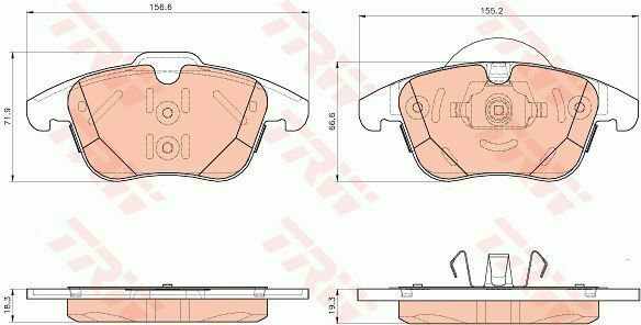 TRW GDB1925 Brake Pad Set, disc brake for LAND ROVER