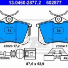 ATE 13.0460-2877.2 Brake Pad Set, disc brake for SEAT, VW