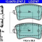ATE 13.0470-2747.2 Brake Pad Set, disc brake for AUDI