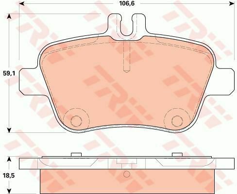 TRW GDB1920 Brake Pad Set, disc brake for MERCEDES-BENZ