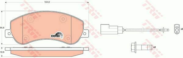 TRW GDB1724 Brake Pad Set, disc brake for FORD, VW