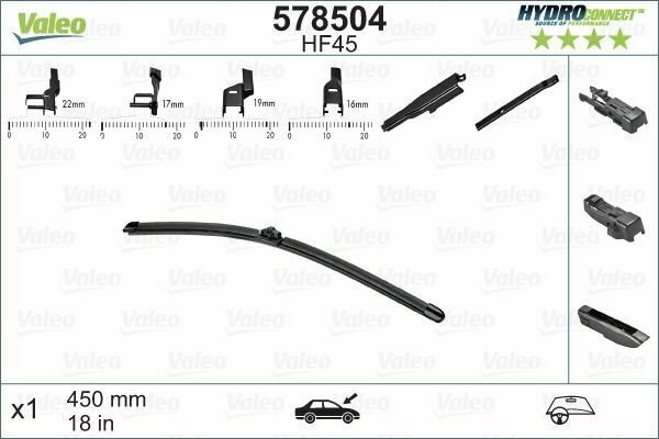 VALEO 578504 Wiper Blade for ALFA ROMEO, AUDI, BMW, CITRO&Atilde;�N, DACIA, FIAT, HYUNDA