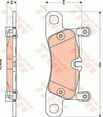 TRW GDB1876 Brake Pad Set, disc brake for PORSCHE