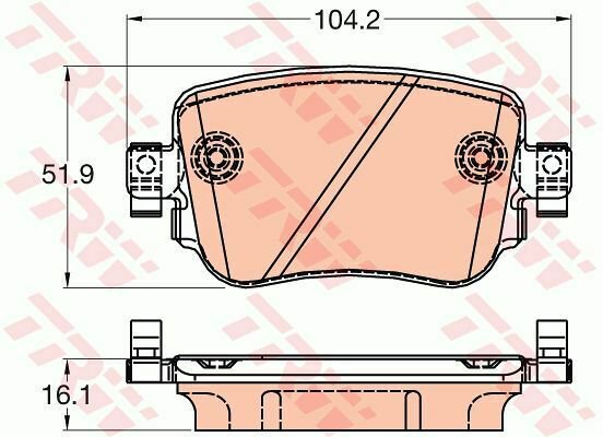 TRW GDB2042 Brake Pad Set, disc brake for AUDI, SEAT, SKODA, VW