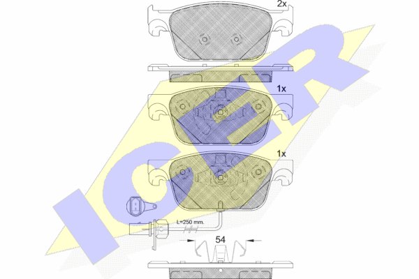 ICER 182270 Brake Pad Set, disc brake for AUDI