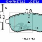 ATE 13.0470-2732.2 Brake Pad Set, disc brake for MERCEDES-BENZ