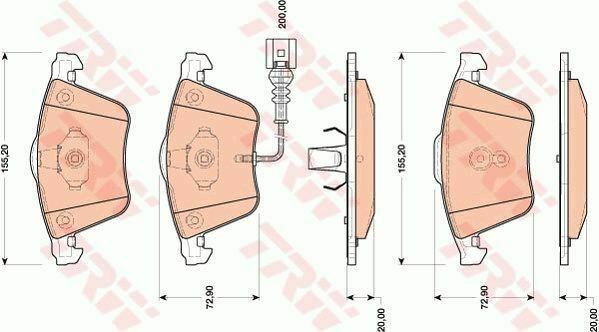 TRW GDB1809 Brake Pad Set, disc brake for AUDI, SEAT, VW