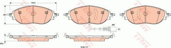 TRW GDB1918 Brake Pad Set, disc brake for SEAT, SKODA, VW