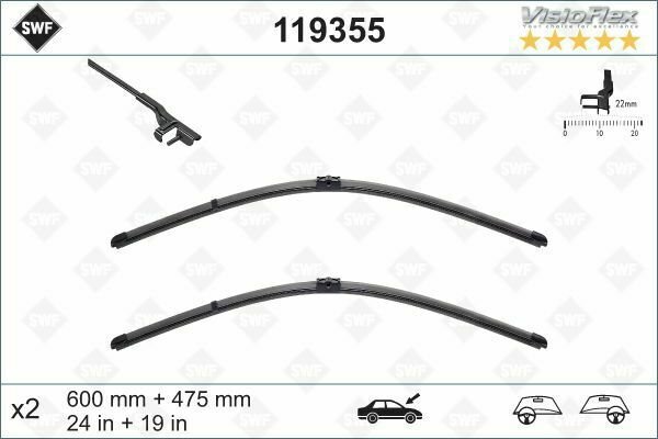 SWF 119355 Wiper Blade for AUDI, SKODA, VW