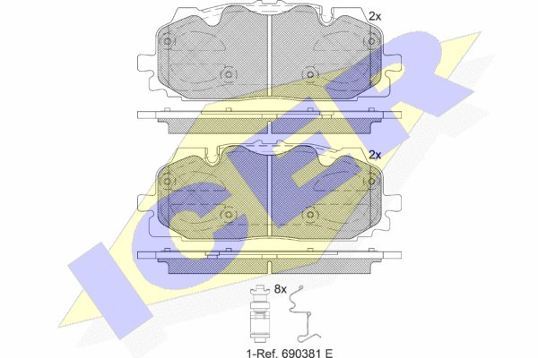 ICER 182254 Brake Pad Set, disc brake for AUDI, VW