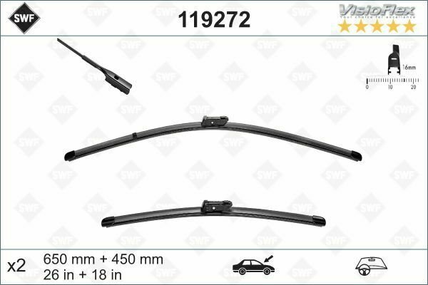 SWF 119272 Wiper Blade for ALFA ROMEO, AUDI, SEAT, SKODA, VW
