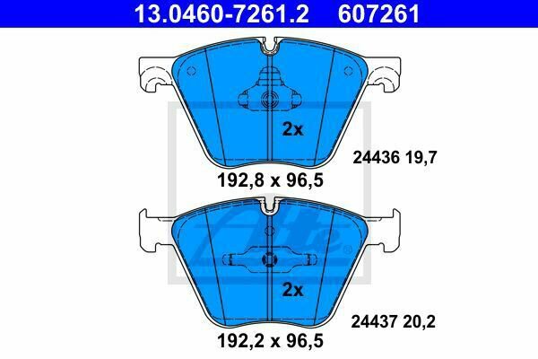 ATE 13.0460-7261.2 Brake Pad Set, disc brake for BMW