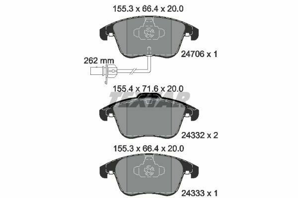 TEXTAR 2470601 Brake Pad Set, disc brake for AUDI