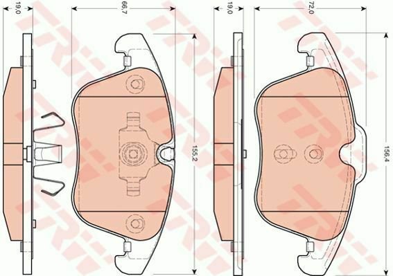 TRW GDB1705 Brake Pad Set, disc brake for JAGUAR