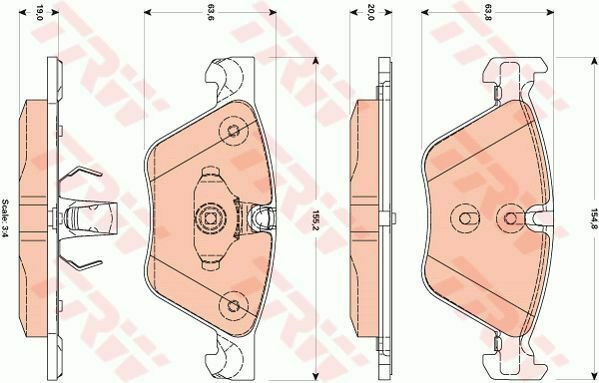 TRW GDB1882 Brake Pad Set, disc brake for BMW