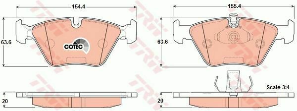 TRW GDB1404 Brake Pad Set, disc brake for BMW