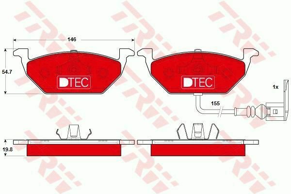 TRW GDB1386DTE Brake Pad Set, disc brake for AUDI, SEAT, SKODA, VW