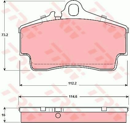 TRW GDB1395 Brake Pad Set, disc brake for PORSCHE
