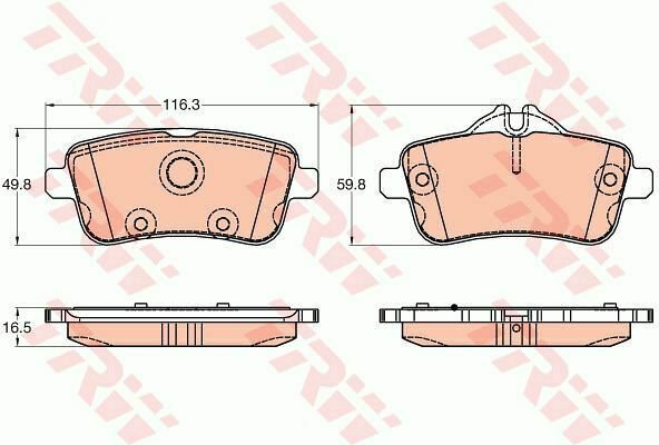 TRW GDB1947 Brake Pad Set, disc brake for MERCEDES-BENZ