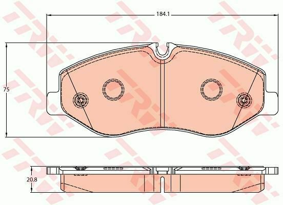 TRW GDB2103 Brake Pad Set, disc brake for MERCEDES-BENZ