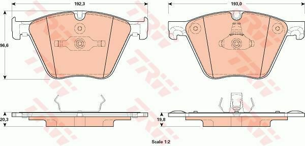 TRW GDB1915 Brake Pad Set, disc brake for BMW