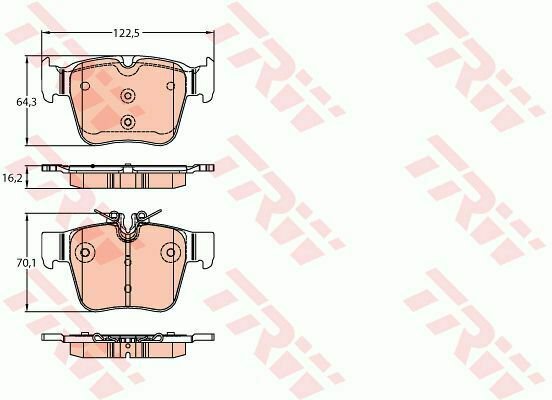 TRW GDB2154 Brake Pad Set, disc brake for MERCEDES-BENZ