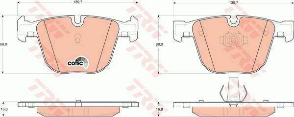 TRW GDB1502 Brake Pad Set, disc brake for BENTLEY, BMW, ROLLS-ROYCE