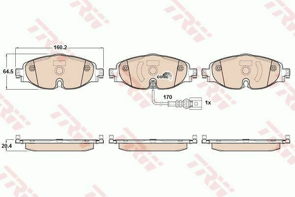 TRW GDB1956 Brake Pad Set, disc brake for AUDI, SEAT, SKODA, VW
