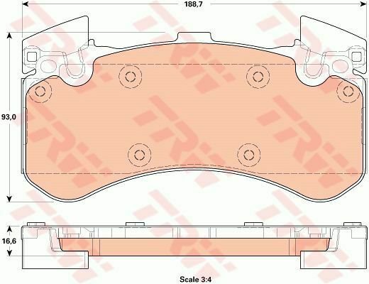 TRW GDB1911 Brake Pad Set, disc brake for AUDI