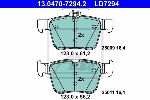 ATE 13.0470-7294.2 Brake Pad Set, disc brake for AUDI, SEAT, SKODA, VW