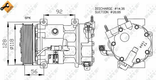 NRF 32240 Compressor, air conditioning for CITRO&Atilde;�N, DS, FIAT, LANCIA, PEUGEOT