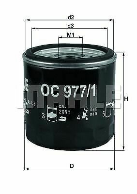 MAHLE OC 977/1 Oil Filter for AUDI, SEAT, SKODA, VW