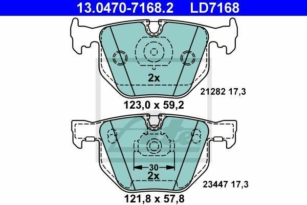 ATE 13.0470-7168.2 Brake Pad Set, disc brake for BMW