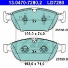 ATE 13.0470-7280.2 Brake Pad Set, disc brake for AUDI