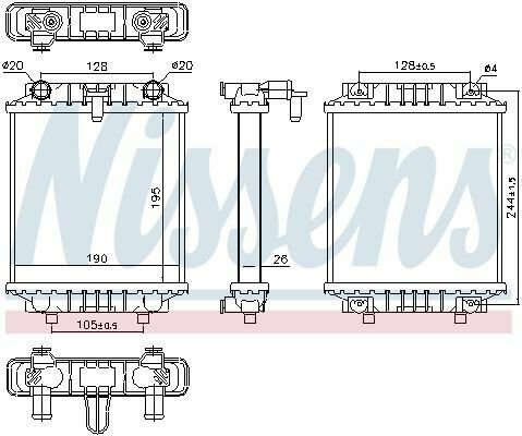 NISSENS 60339 Low Temperature Cooler, intercooler for AUDI