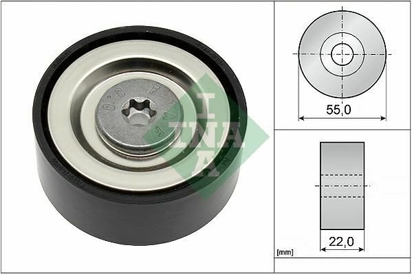 INA 532072010 Deflection/Guide Pulley, v-ribbed belt for MINI, TOYOTA