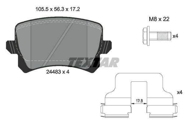 TEXTAR 2448301 Brake Pad Set, disc brake for AUDI, SEAT, VW