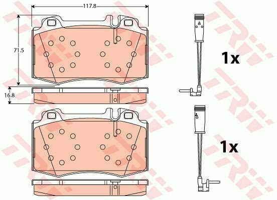TRW GDB1543 Brake Pad Set, disc brake for MERCEDES-BENZ
