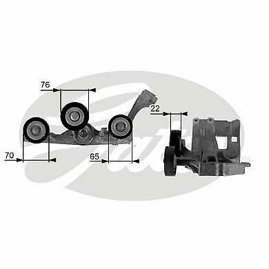 GATES T38429 Tensioner Pulley, v-ribbed belt for MERCEDES-BENZ
