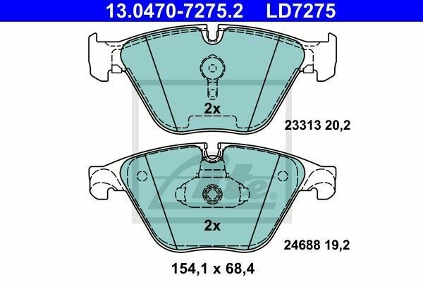 ATE 13.0470-7275.2 Brake Pad Set, disc brake for BMW