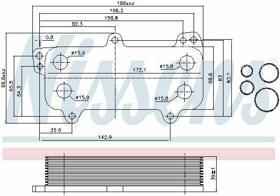 NISSENS 90684 Oil Cooler, engine oil for VW